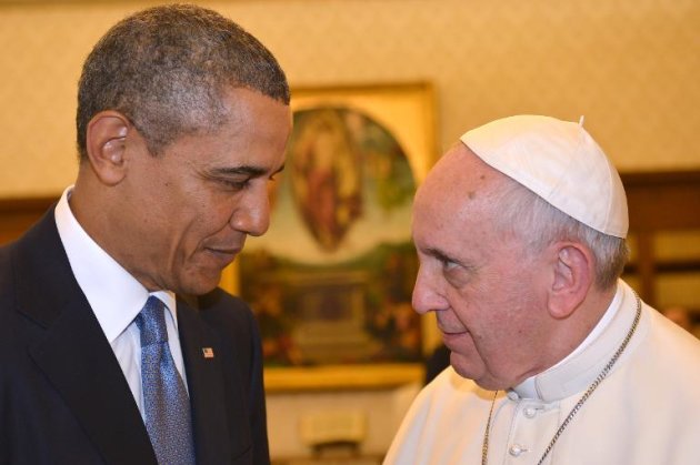 Papa Francisco recebe o presidente americano Barack Obama no Vaticano