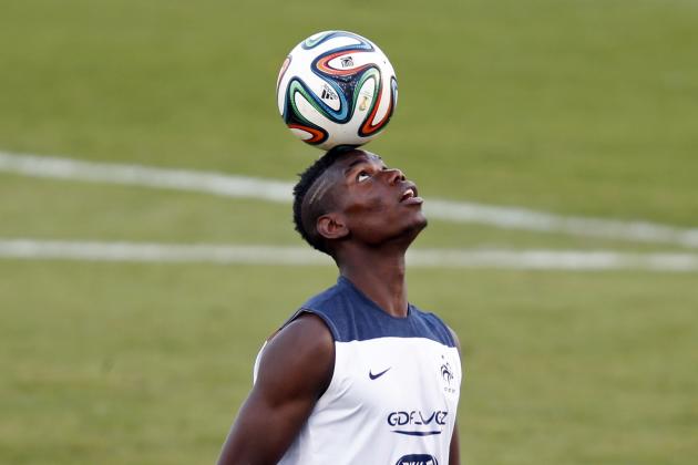 File photo of France's national soccer team player Paul Pogba controlling the ball during a training session in Ribeirao Preto