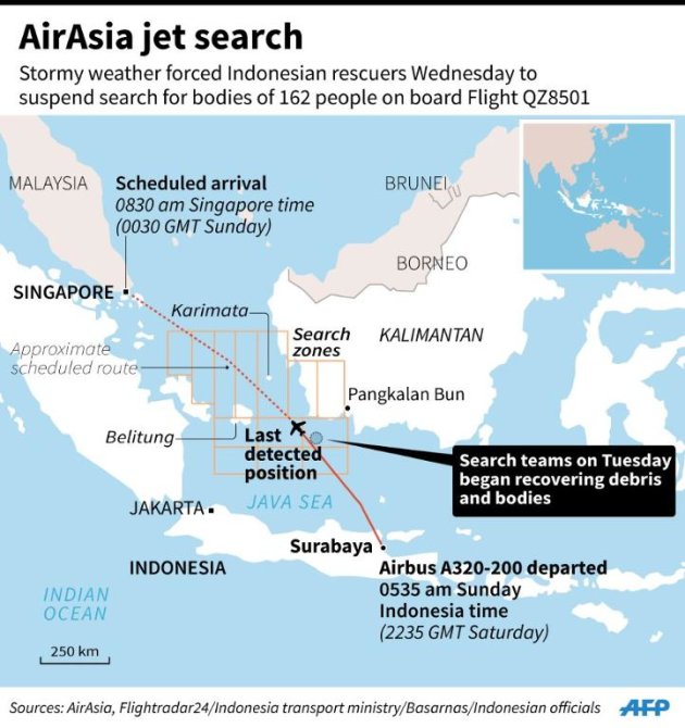 AirAsia #QZ8501 search: First two bodies arrive in Surabaya for.