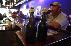 A man enjoys his beer at Tequesta Brewing Co. in T …