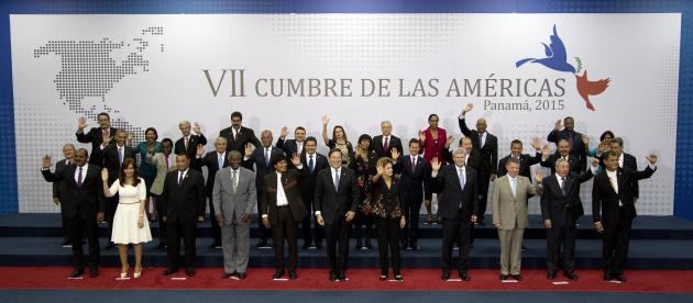 Foto oficial de la Cumbre de las Américas. Panamá, sábado 11 de abril de 2015. (AP foto/Ramon Espinosa)