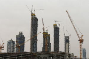 Buildings that are under construction are seen in Dubai