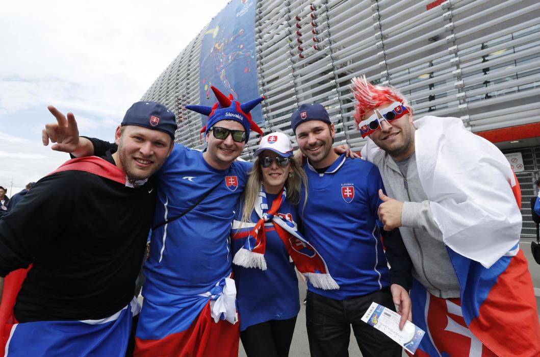 Slovakia fans before the game