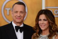 A atriz americana Rita Wilson e seu marido Tom Hanks, em Los Angeles, no dia 18 de janeiro de 2014