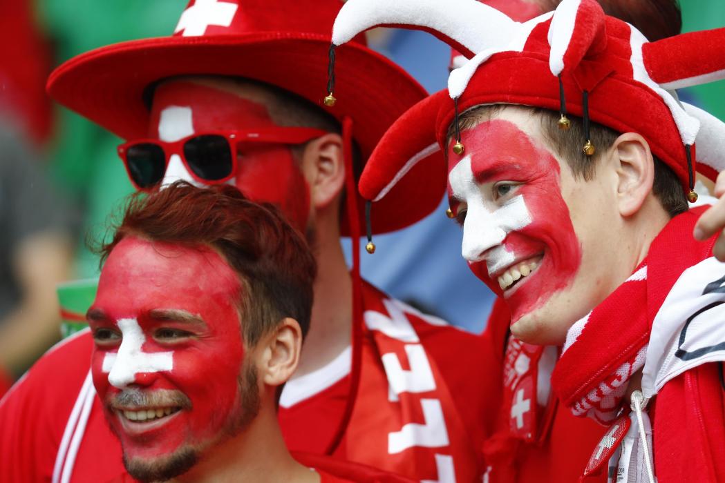 Switzerland fans before the game