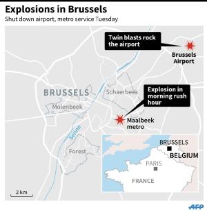 Updated map showing location of Brussels airport and&nbsp;&hellip;