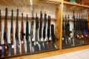 Different types of rifles are displayed at Wyss   Waffen gun shop in the town of Burgdorf, Switzerland