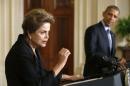 Presidents Rousseff and Obama hold a joint news   conference in the East Room of the White House in Washington