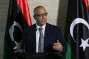 Libya's former Prime Minister Ali Zeidan speaks during a press conference on March 8, 2014 in Tripoli