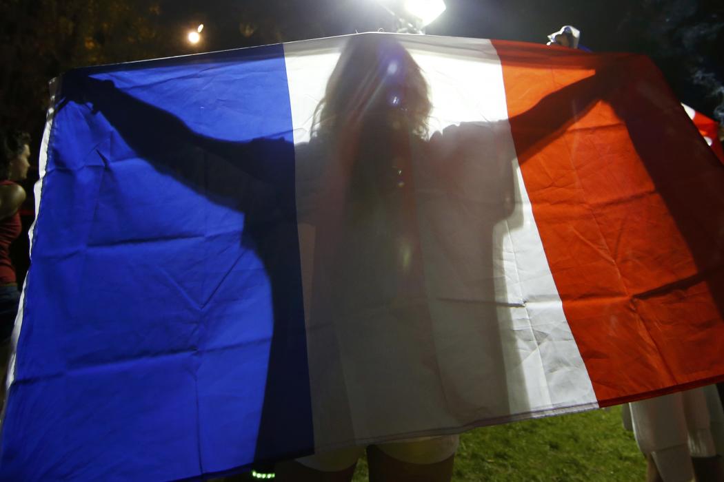A France fan reacts in the fan zone during a EURO 2016 quarter final soccer match
