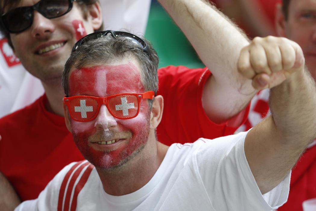 Switzerland fans before the game