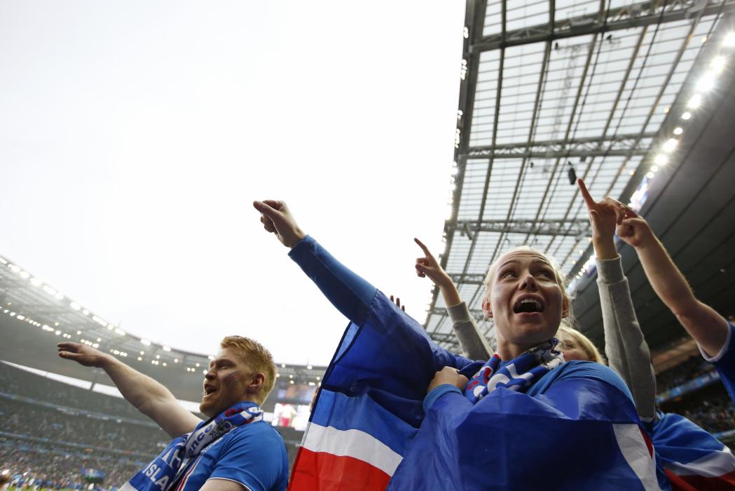 Iceland fans before the game
