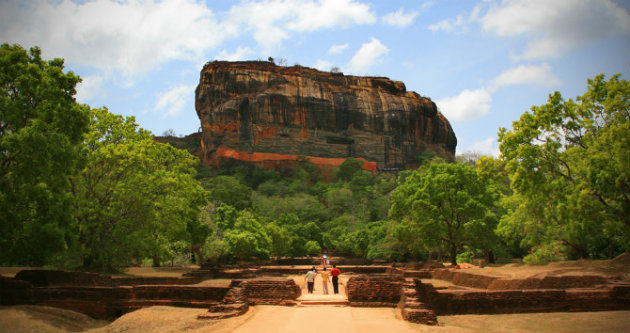 Sigiriya Rock and the surrounding gardens - Source: Wikipedia