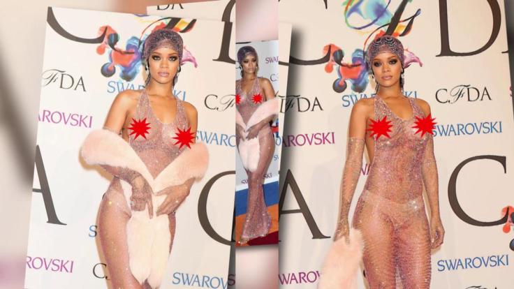 Rihanna Shocks in an Incredibly Sheer Dress