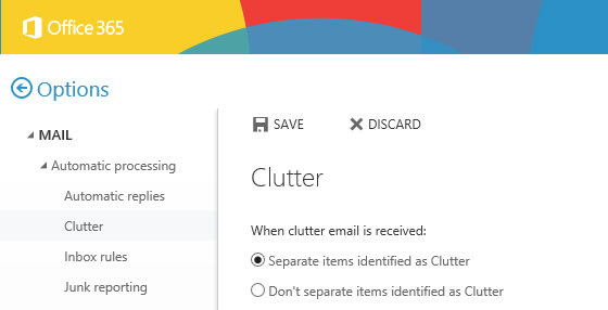 微軟為Outlook 用戶推出郵件智能分類工具Clutter