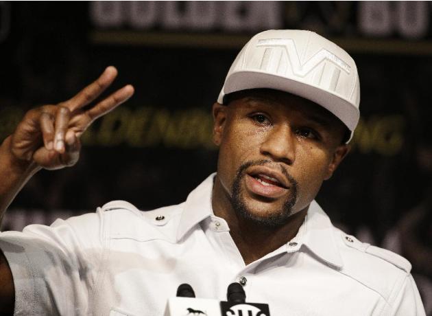 Boxer Floyd Mayweather Jr. speaks during a news conference Wednesday, Sept. 10, 2014, in Las Vegas. Mayweather Jr. is scheduled to fight Marcos Maidana in a welterweight title fight Saturday in Las Ve