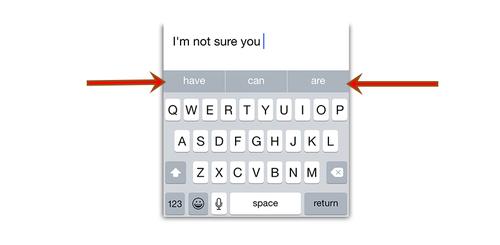 Predictive text in iOS 8 Messages app