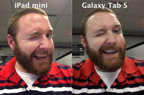 Selfies shot with iPad mini and Samsung Galaxy Tab S
