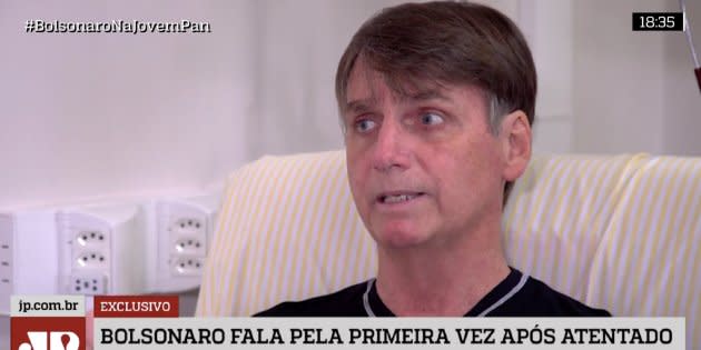 Em sua primeira entrevista em vídeo, Bolsonaro diz ter sido vítima de atentado político.