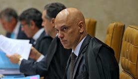 Ministro do STF Alexandre de Moraes durante julgamento de habeas corpus preventivo do ex-presidente Lula
