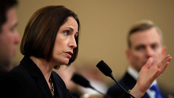 PHOTO: Former White House national security aide Fiona Hill, and David Holmes, a U.S. diplomat in Ukraine, right, testify before the House Intelligence Committee on Capitol Hill in Washington, Nov. 21, 2019. (Manuel Balce Ceneta/AP)