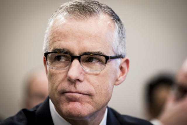 Former FBI deputy director Andrew McCabe, seen last June, was abruptly fired on Friday. Sources have since said that he kept contemporaneous memos that detailed his conversations with Trump and former FBI director James Comey. (Pete Marovich via Getty Images)