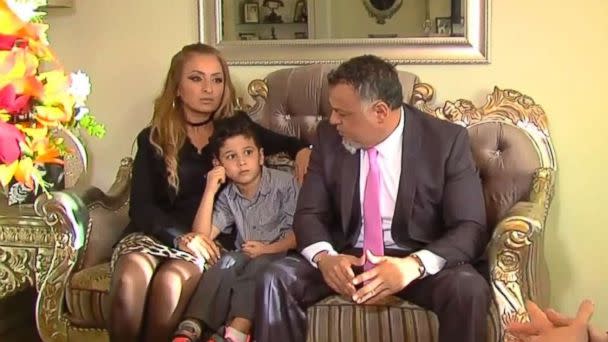 PHOTO: Hoda Dannaoui, left, with her 5-year-old son, Abdul, and their lawyer. (WXYZ)