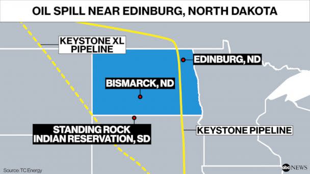 PHOTO: Oil spill near Edinburg, North Dakota (ABC News, TC Energy)