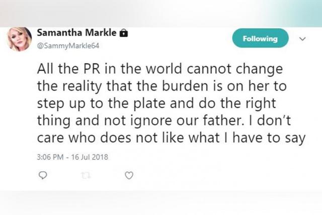 Meghan Markle's estranged half-sister launched a fresh attack online (Twitter)