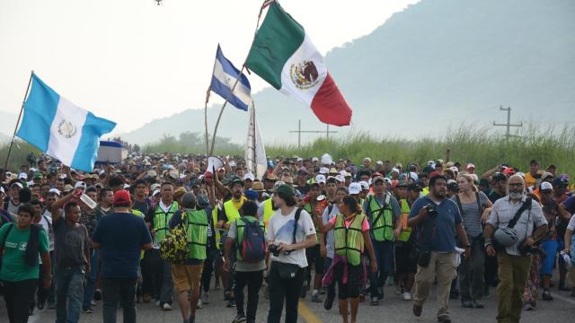 Mittelamerikanische Migranten bei ihrem Marsch durch Mexiko in Richtung USA. Foto: Jesús Alvarado
