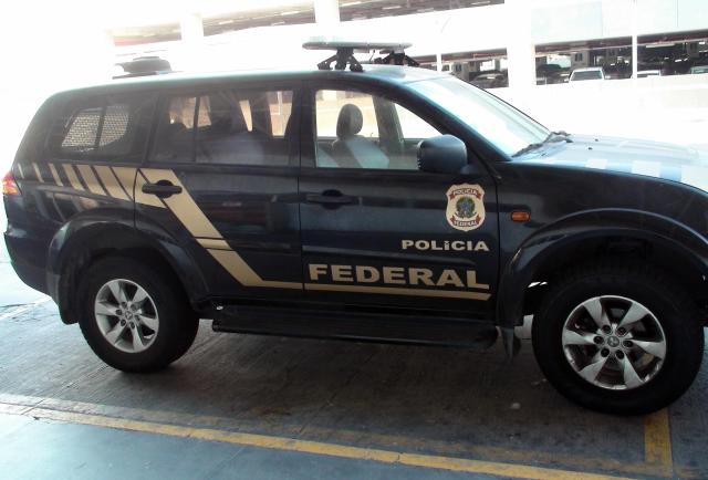 Scene Of Brazilian Federal Police Land Vehicle Parked At Rio De Janeiro International Airport Without Nobody Inside The Vehicle During The Day In Brazil South America