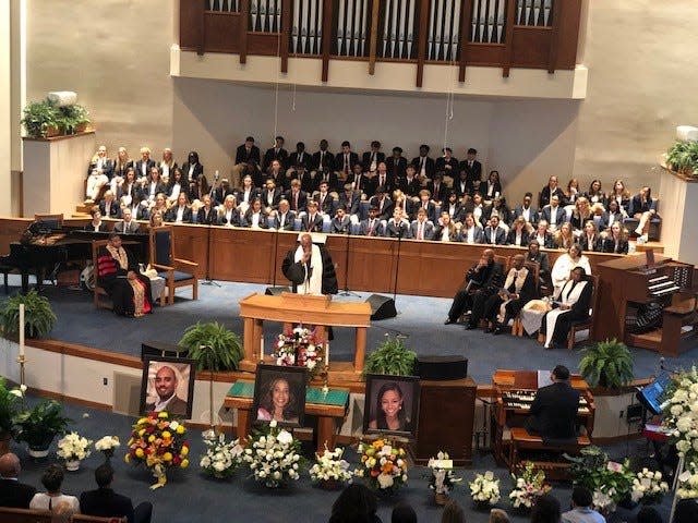 The funeral for Marsha Edwards, Erin Edwards and Christopher Edwards Jr. was held Aug. 28, 2019 in Atlanta.