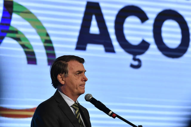 BRASÍLIA, DF, 21.08.2019: JAIR-BOLSONARO - O presidente Jair Bolsonaro participa do 30º Congresso Aço Brasil, no CICB (Centro Internacional de Convenções do Brasil), em Brasília, nesta quarta-feira. (Foto: Mateus Bonomi/Agif/Folhapress)