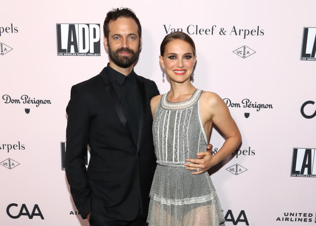LOS ANGELES, CALIFORNIA - OCTOBER 19: Benjamin Millepied and Actress Natalie Portman attend the 2019 LA Dance Project Gala, Cocktail Hour Hosted by Dom Pérignon at Hauser & Wirth on October 19, 2019 in Los Angeles, California. (Photo by Jerritt Clark/Getty Images for Dom Pérignon)