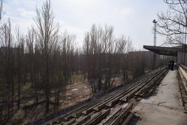 Un estadio abandonado en Prípiat, cerca de la central nuclear de Chernóbil, en la Zona de Exclusión, Ucrania (Foto: Vitaliy Holovin / Corbis a través de Getty images).