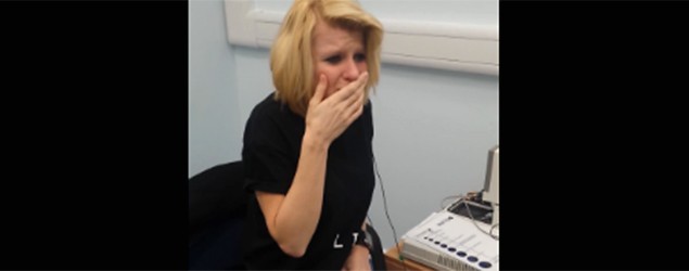 Joanne Milne hears for the first time. (Trending Now)