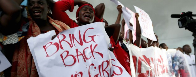 Women protest outside Nigeria's parliament in Abuja. (REUTERS/Afolabi Sotunde)