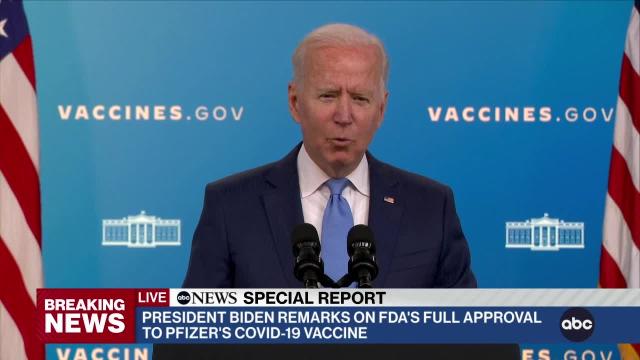 Abc News Special Report Biden On Fda Approval Of Pfizer Covid 19 Vaccine