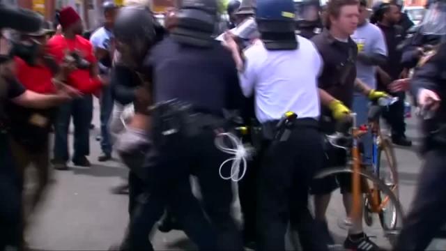 Police enforce curfew in Baltimore