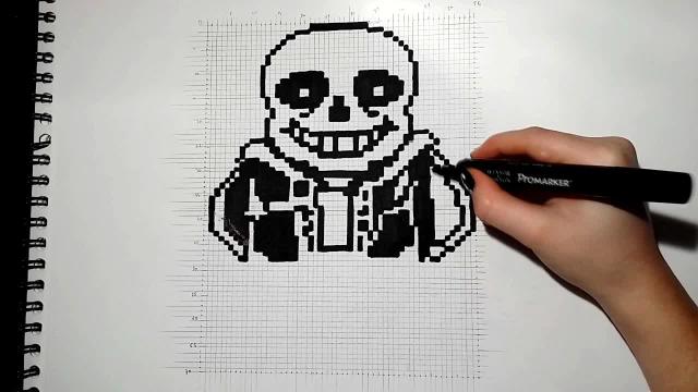 How To Draw Sans From Undertale Speed Drawing Pixel Art